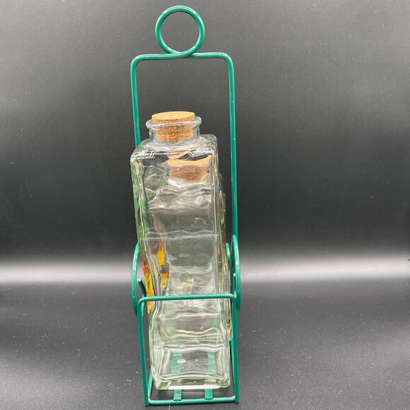 Vintage Hand Painted Rooster Jars with Corks and Carrier - Picture 4 of 9